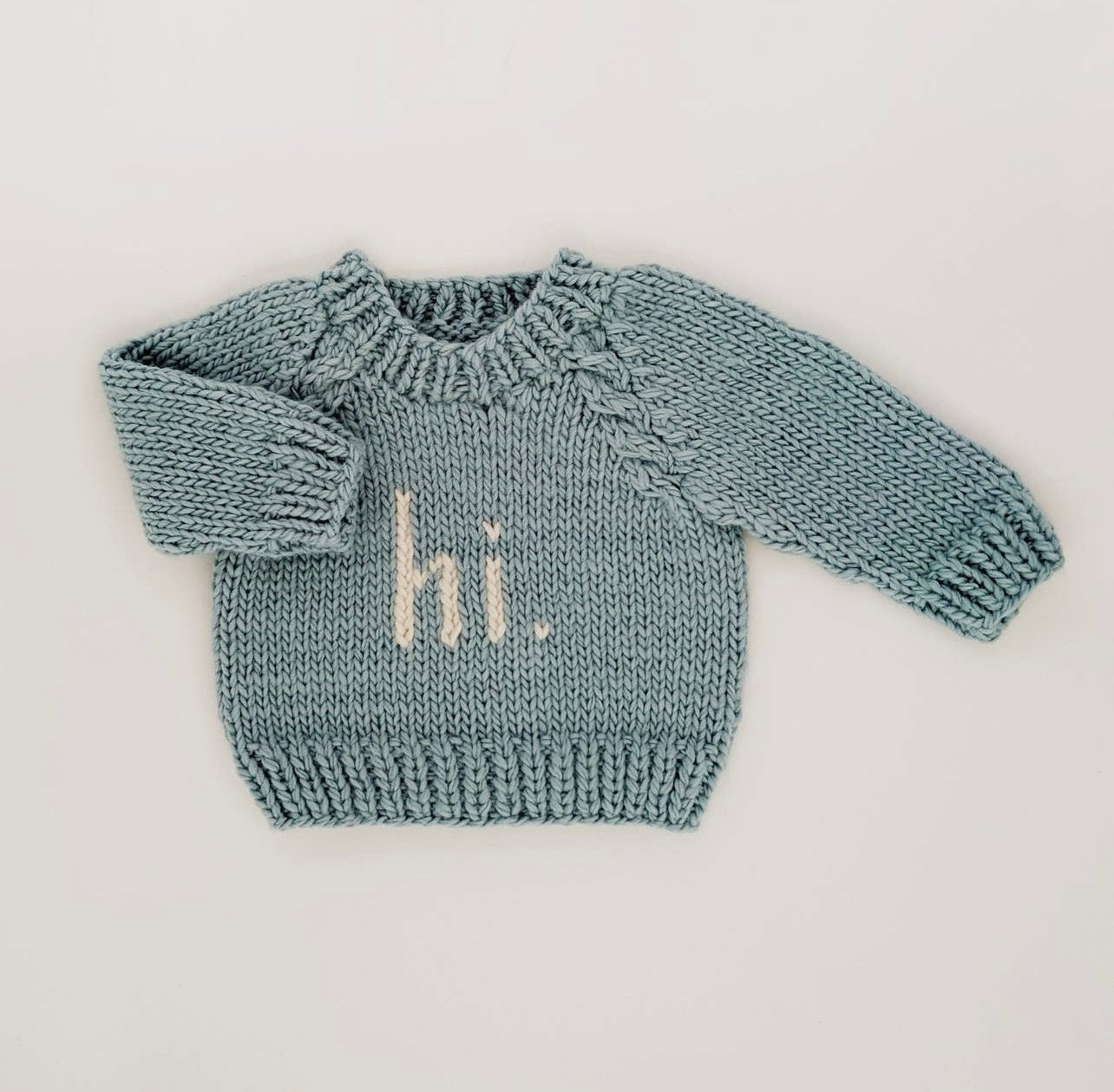 Hi. Surf Blue Crewneck Knit Sweater