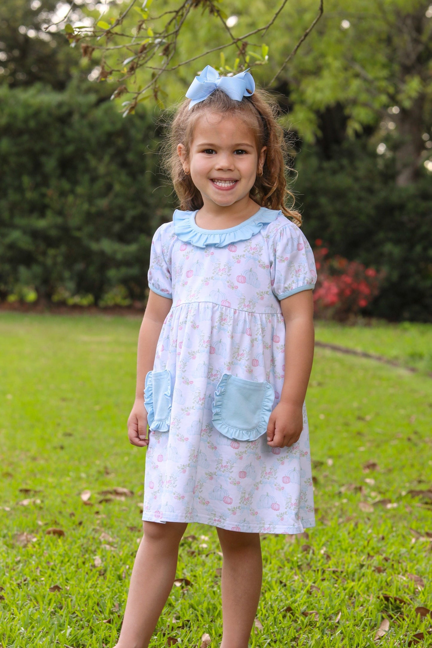 Pumpkin Floral Dress by Trotter Street Kids