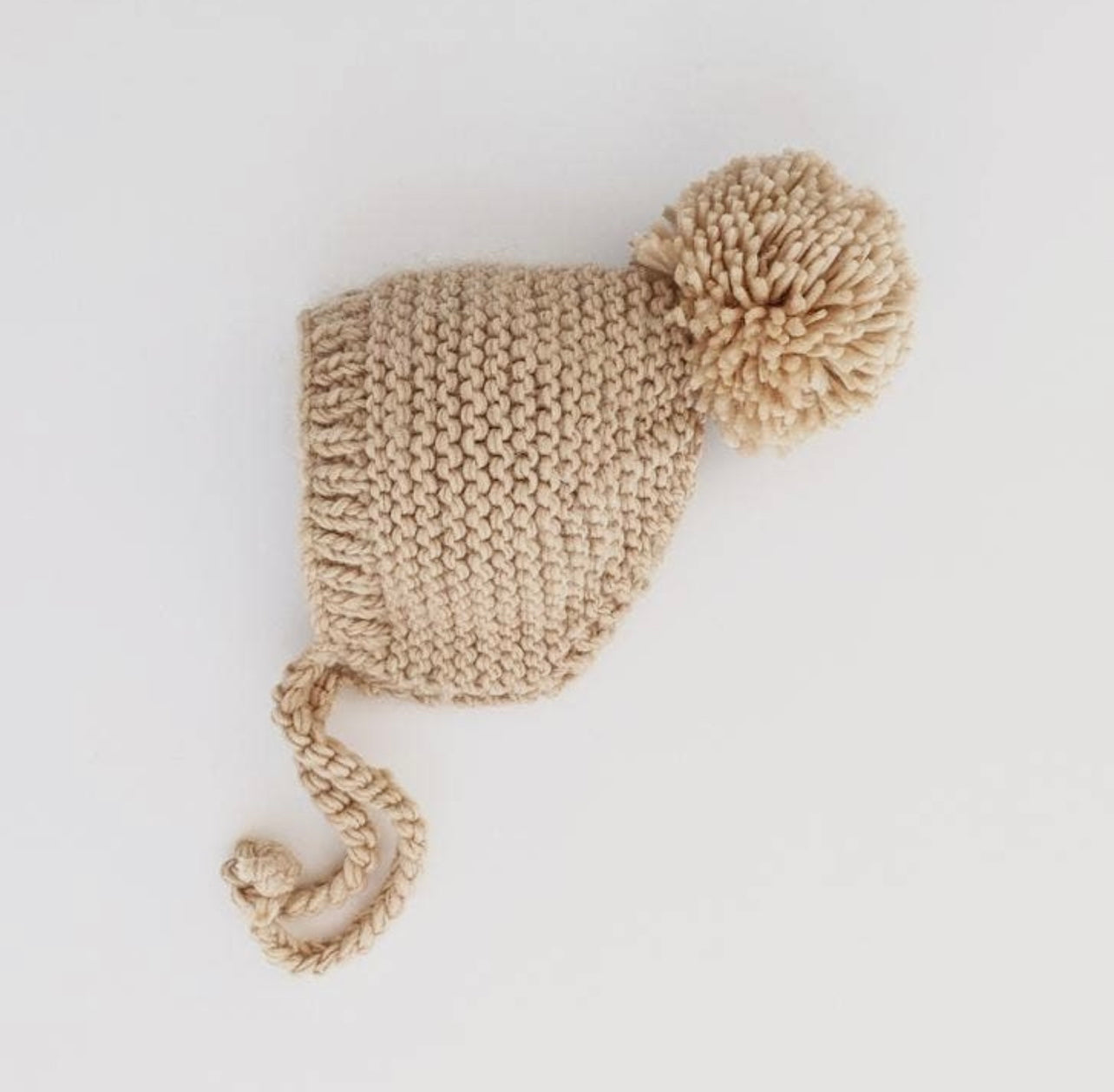 Latte Garter Stitch Knit Bonnet