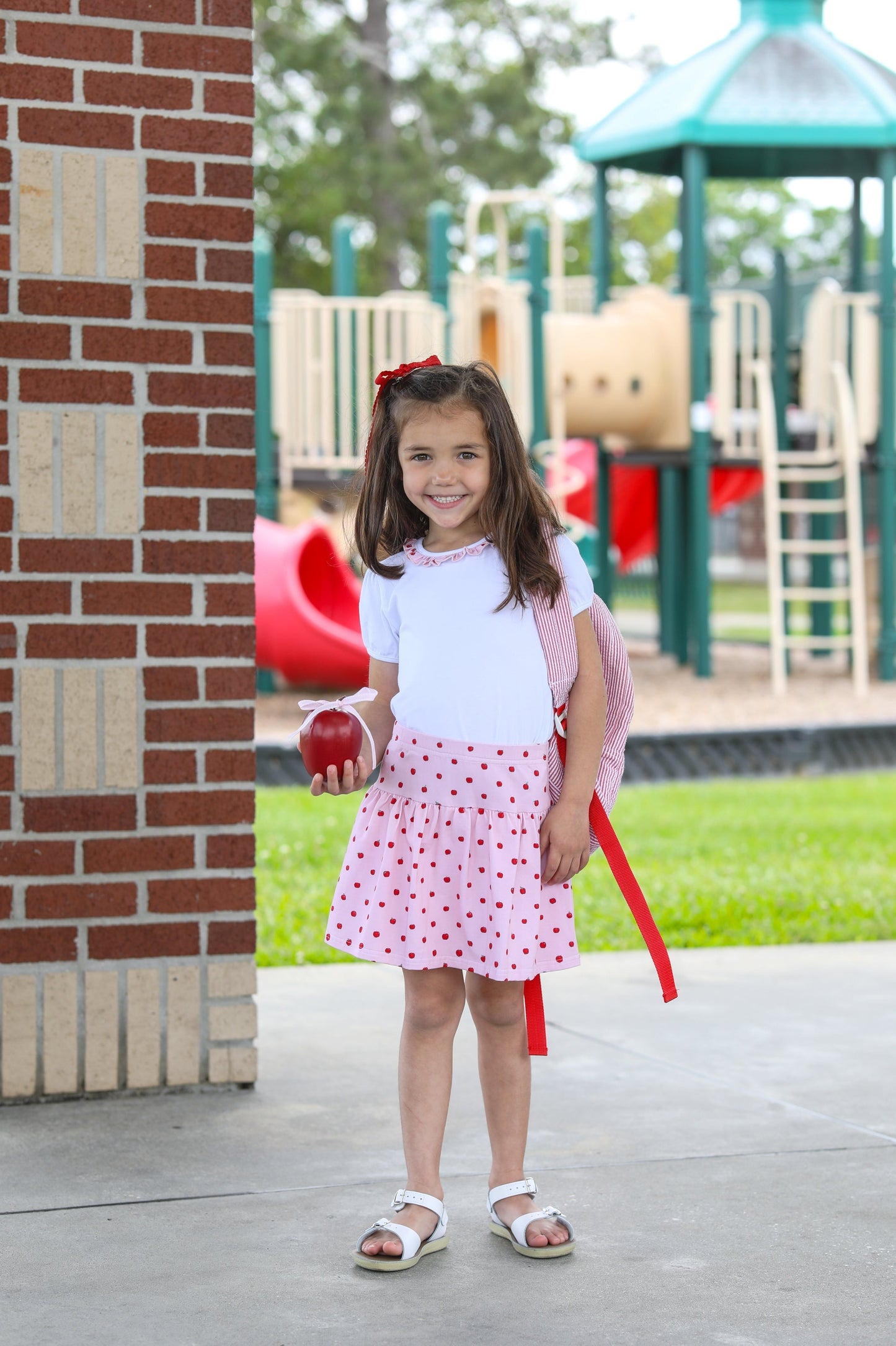 Apple Print Skort Set by Trotter Street Kids
