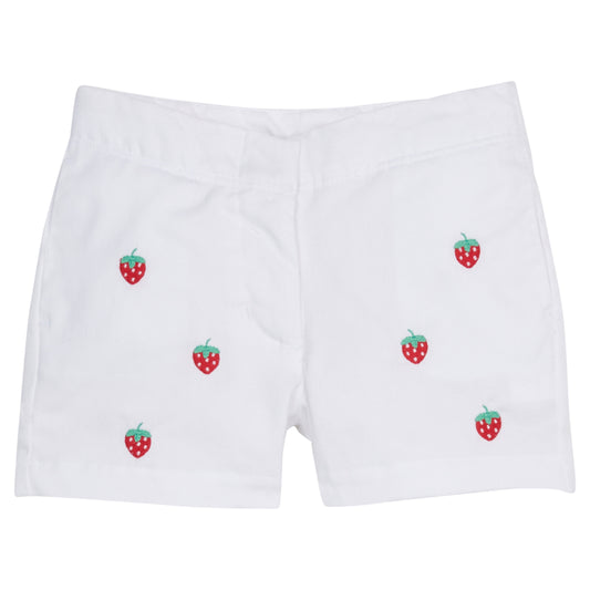 Embroidered Mini Short-Strawberry by Little English