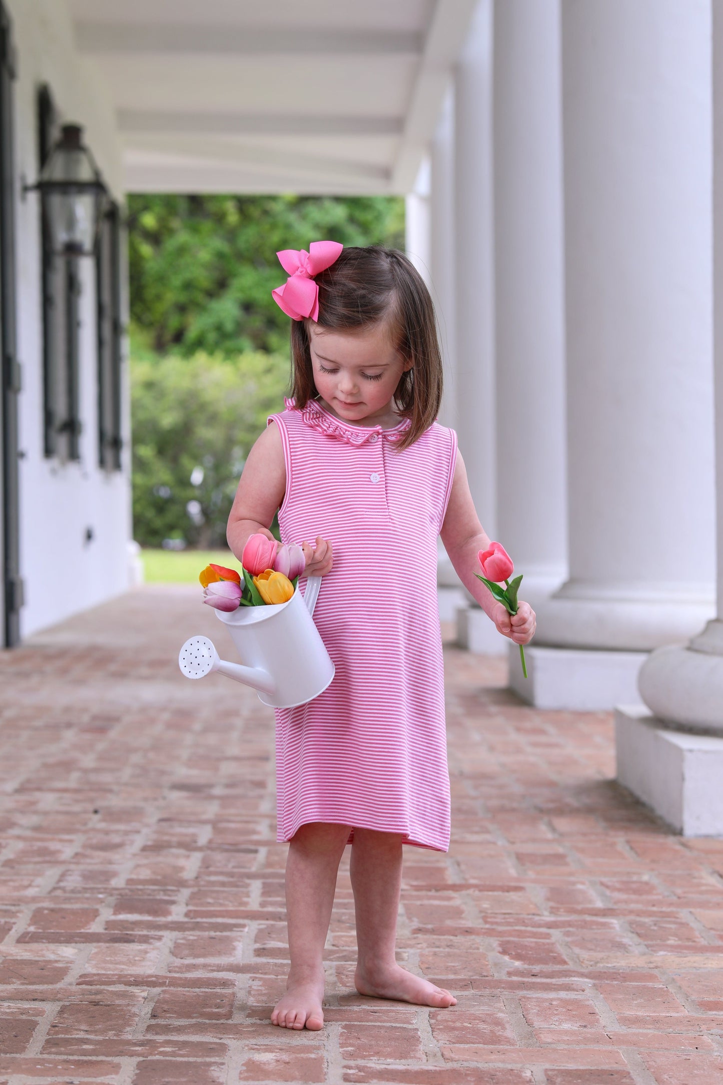 Nora Dress-Pink Stripe by Trotter Street Kids