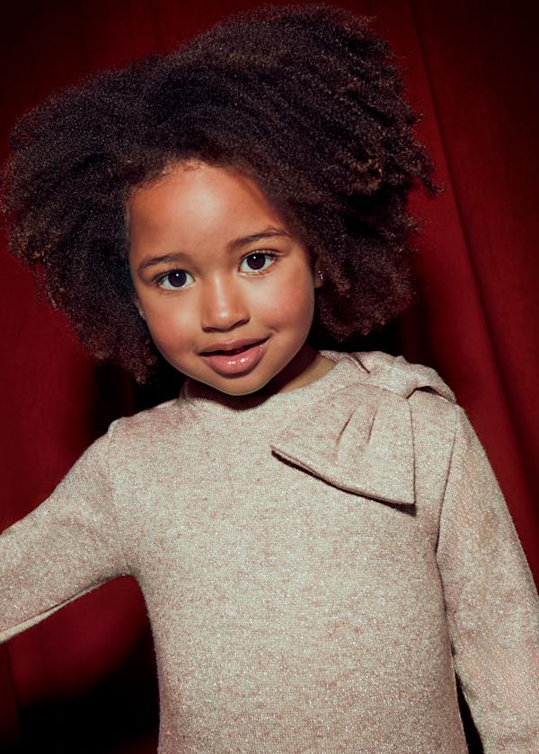 Champagne Knit Dress for Girls by Mayoral