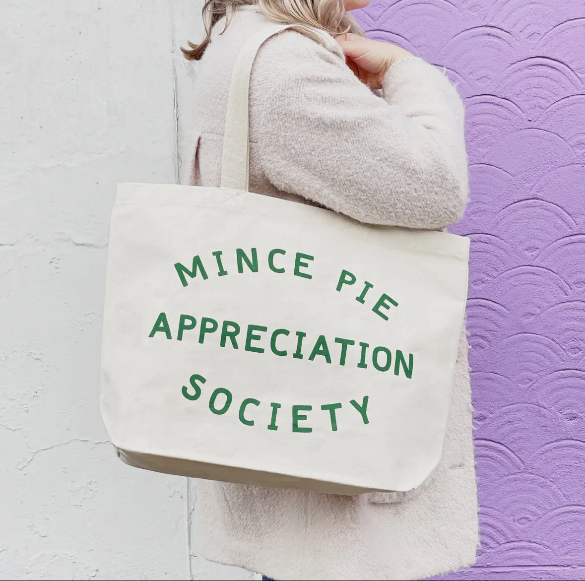 Mince Pie Appreciation Society - Big Canvas Tote Bag