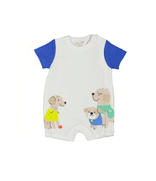 Colorblock Dog Short Romper by Mayoral