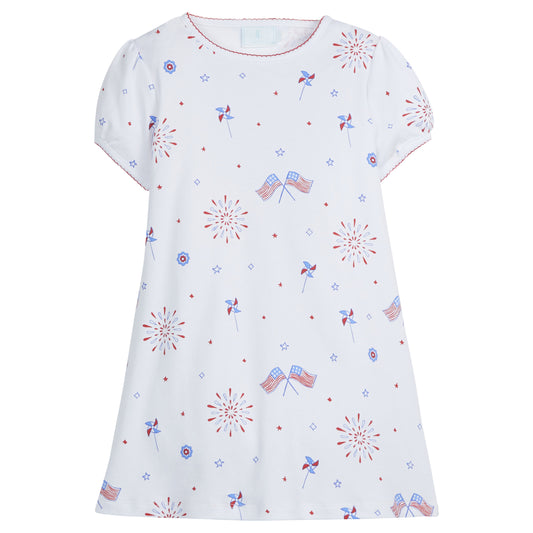 Printed Tee Shirt Dress -Flags by Little English