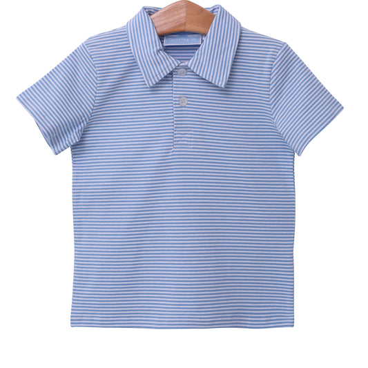 Henry Polo-Cornflower Stripe by Trotter Street Kids