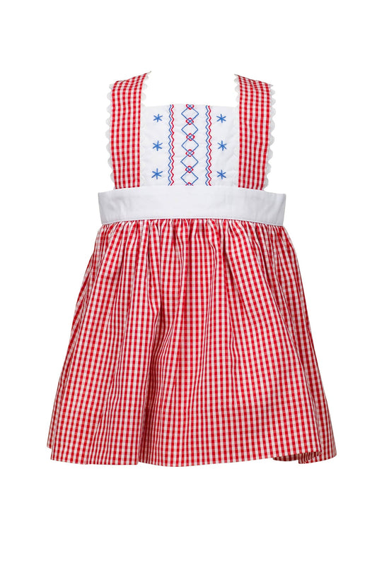 Liberty Dress Red Check by the Proper Peony