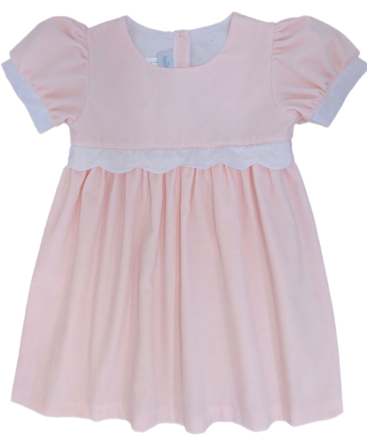 Samantha Scalloped Dress Pink Velveteen by James and Lottie