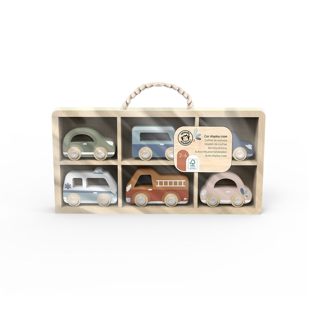 Car Display Case with 6 Vehicles
