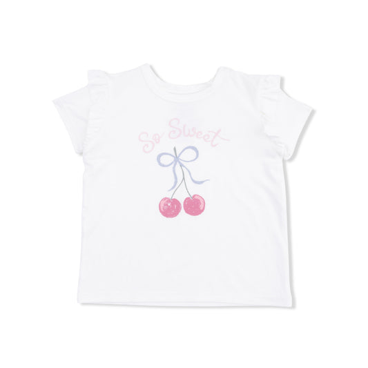 Angel Dear So Sweet Cherries Ruffle Top -Toddler Girls Tee