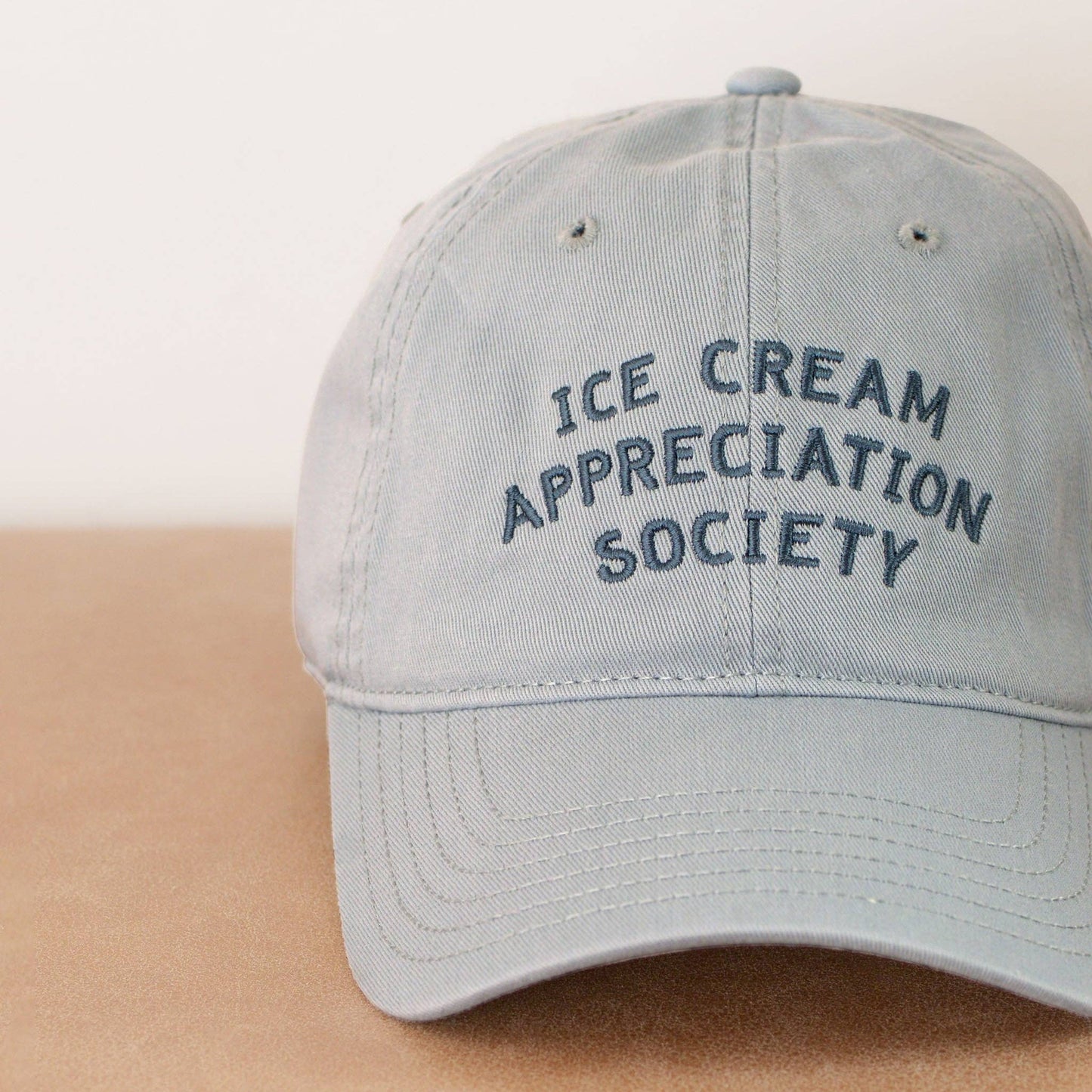 Ice Cream Appreciation Society - Cotton Baseball Cap - Pale Vintage Blue