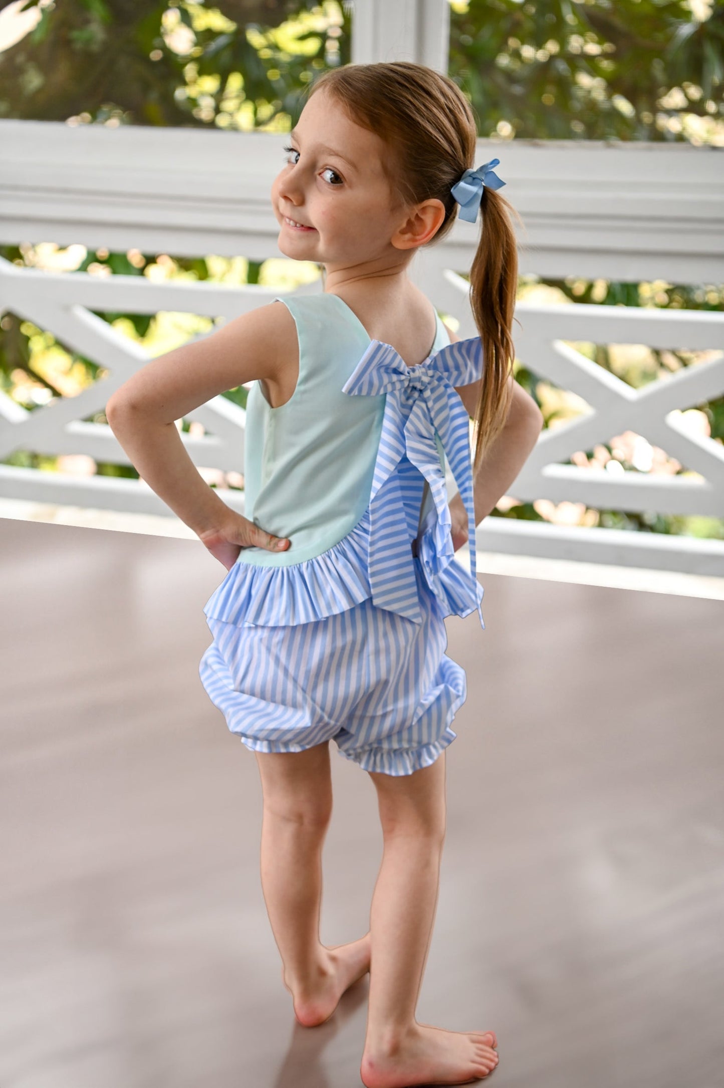 Sutton Swing Set, Madison Park Mint and Ballantyne Blue Stripe by Mint Magnolia