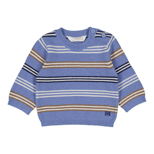 Blue Khaki Stripe Knit Sweater by Mayoral