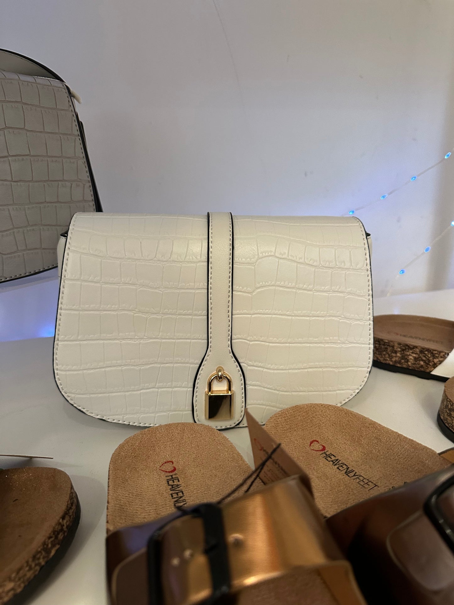 Croc Satchel with Long Strap