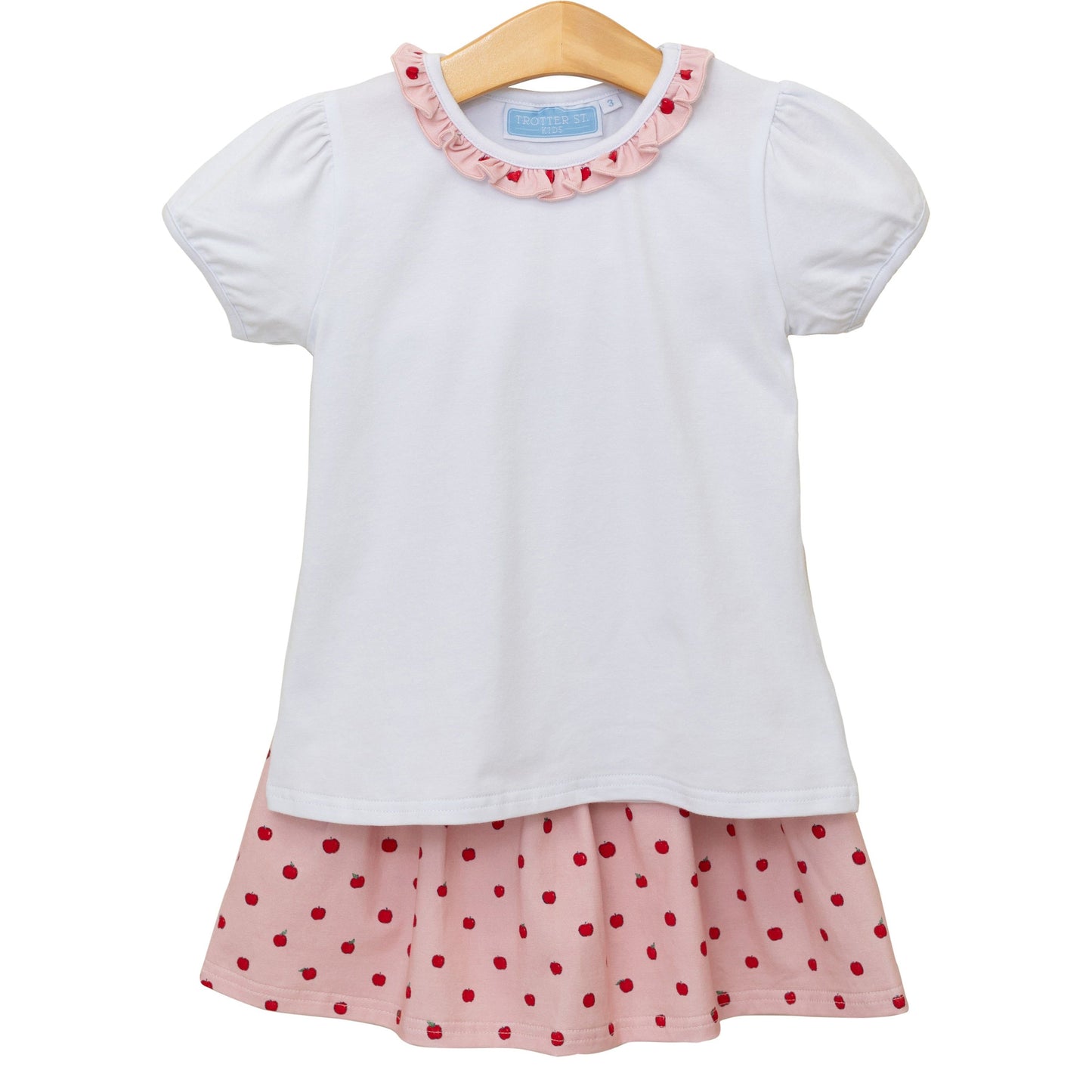 Apple Print Skort Set by Trotter Street Kids