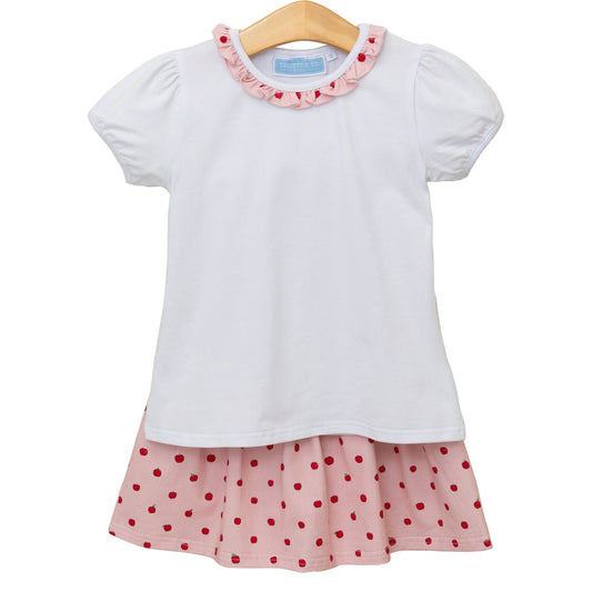 Apple Print Skort Set by Trotter Street Kids