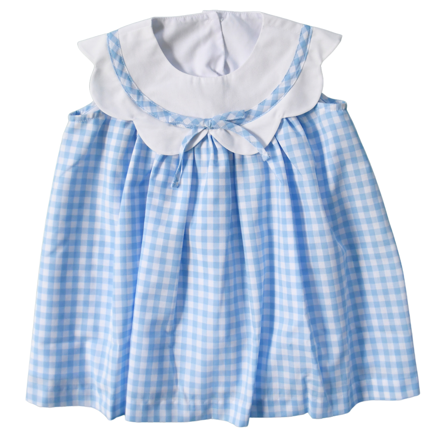 Charlotte Scalloped Dress, Ballantyne Blue Gingham by Mint Magnolia