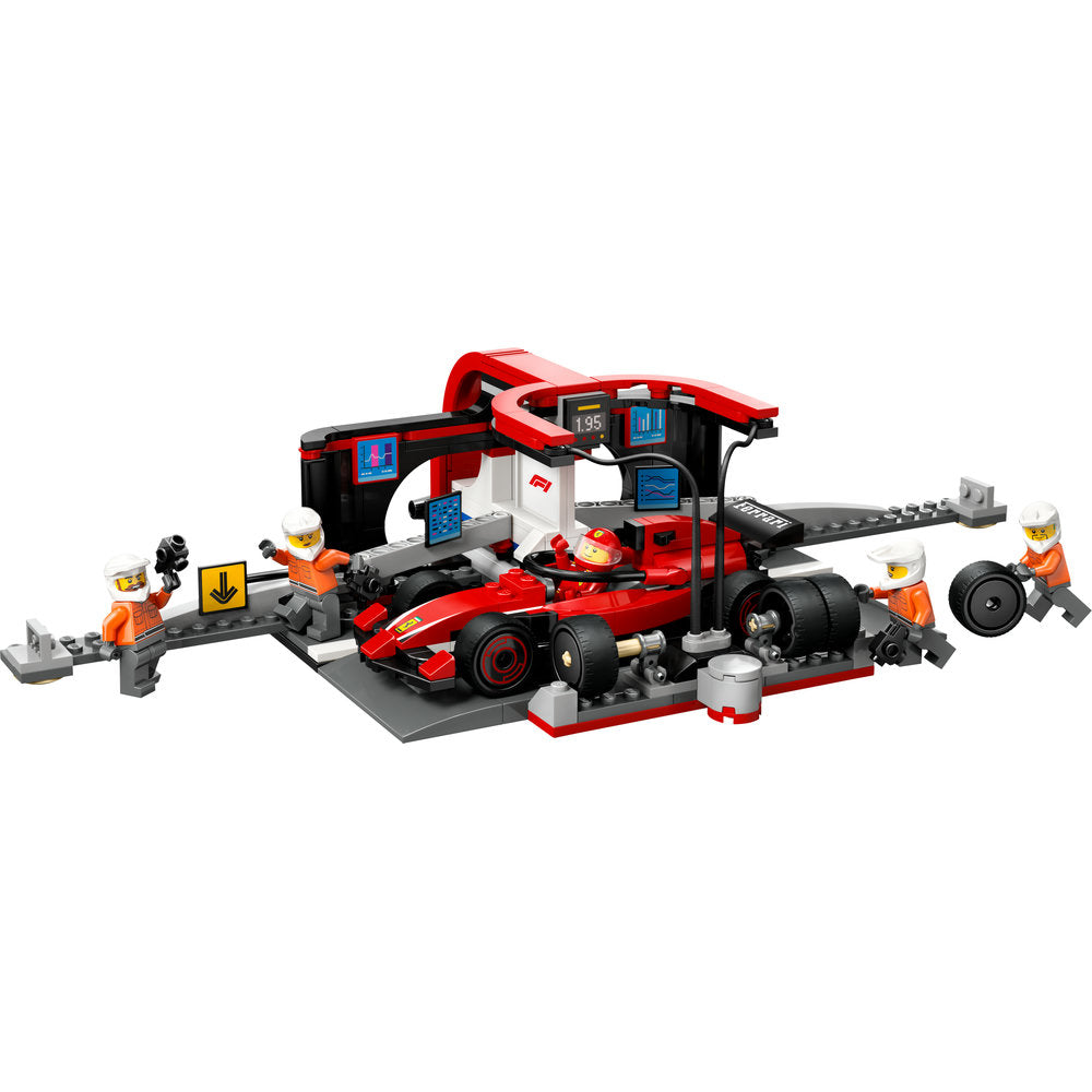 LEGO F1 Pit Stop & Pit Crew with Ferrari Car | City