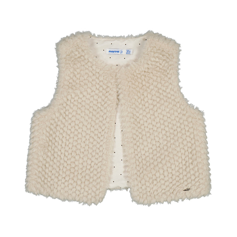 Faux Fur Vest Sand by Mayoral