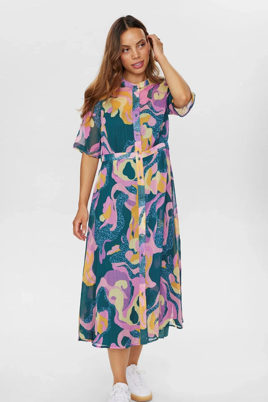 Nukyndall Dress - Short Sleeve Botanical Gardens