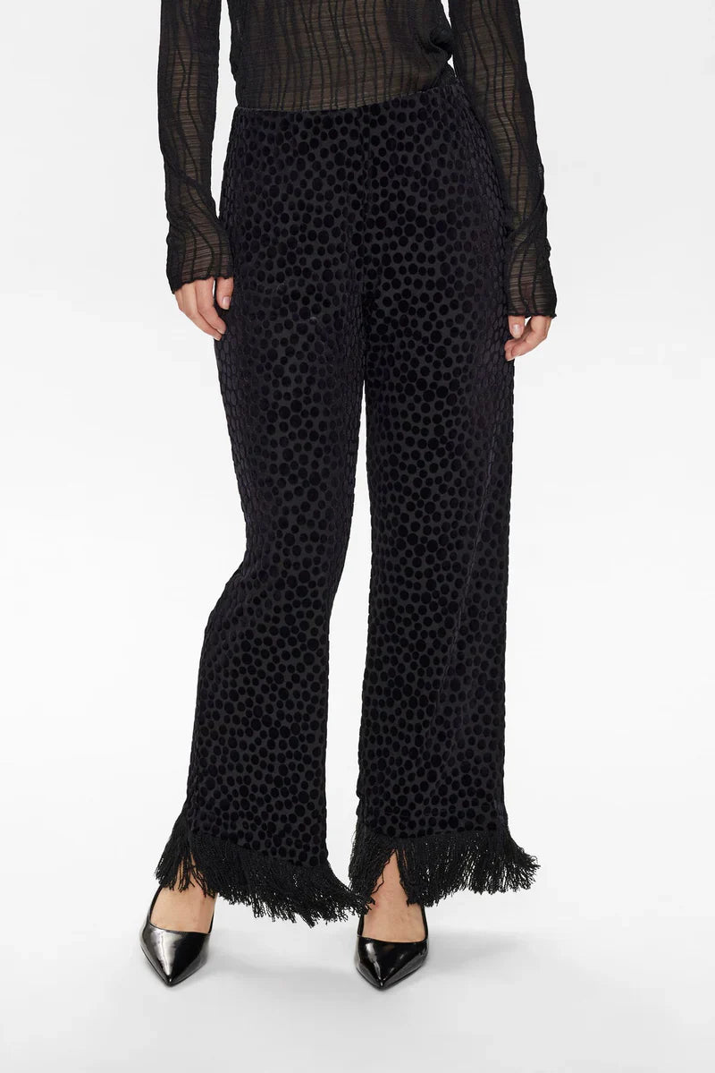 Nuhadlee Black Spot Fringe Trousers