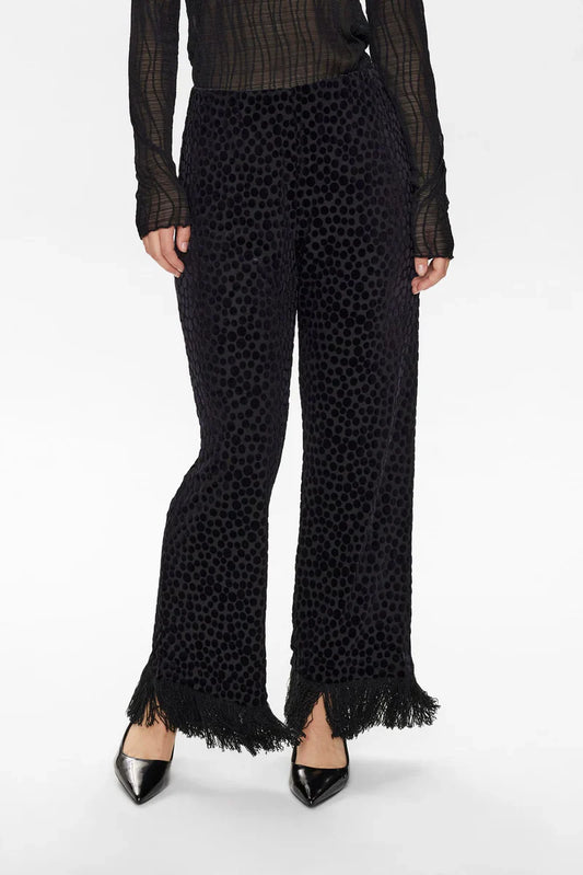 Nuhadlee Black Spot Fringe Trousers