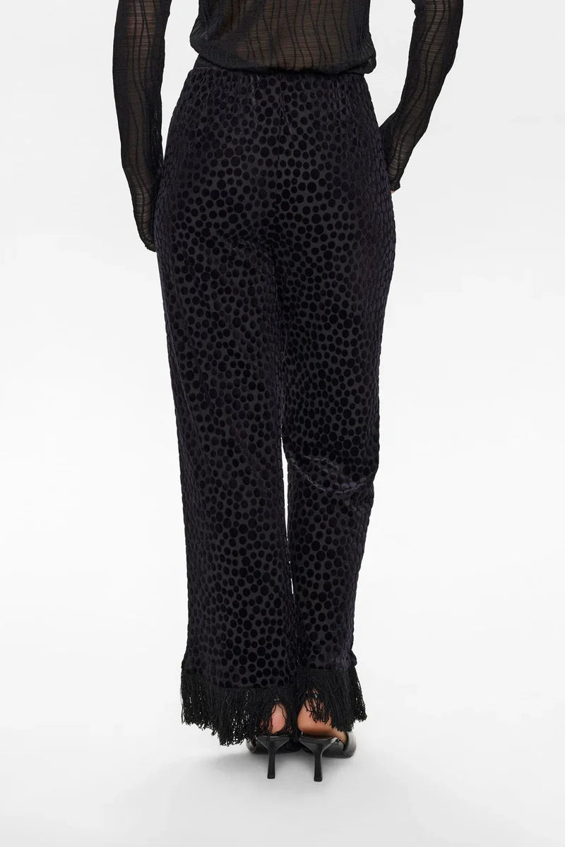 Nuhadlee Black Spot Fringe Trousers