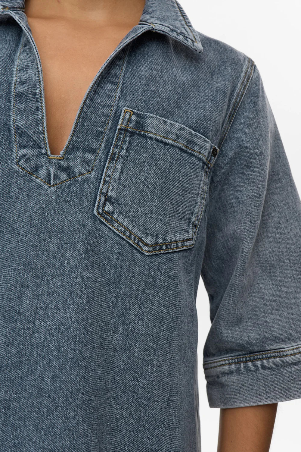 NUTORONTO DRESS - With. Blue Washed Denim
