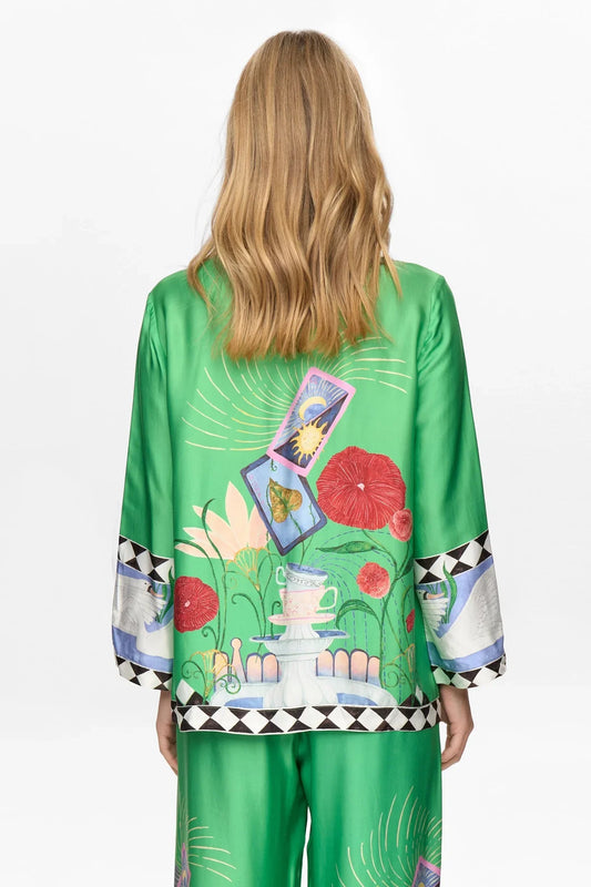 NUADELINA SHIRT - Vibrant Green Swan