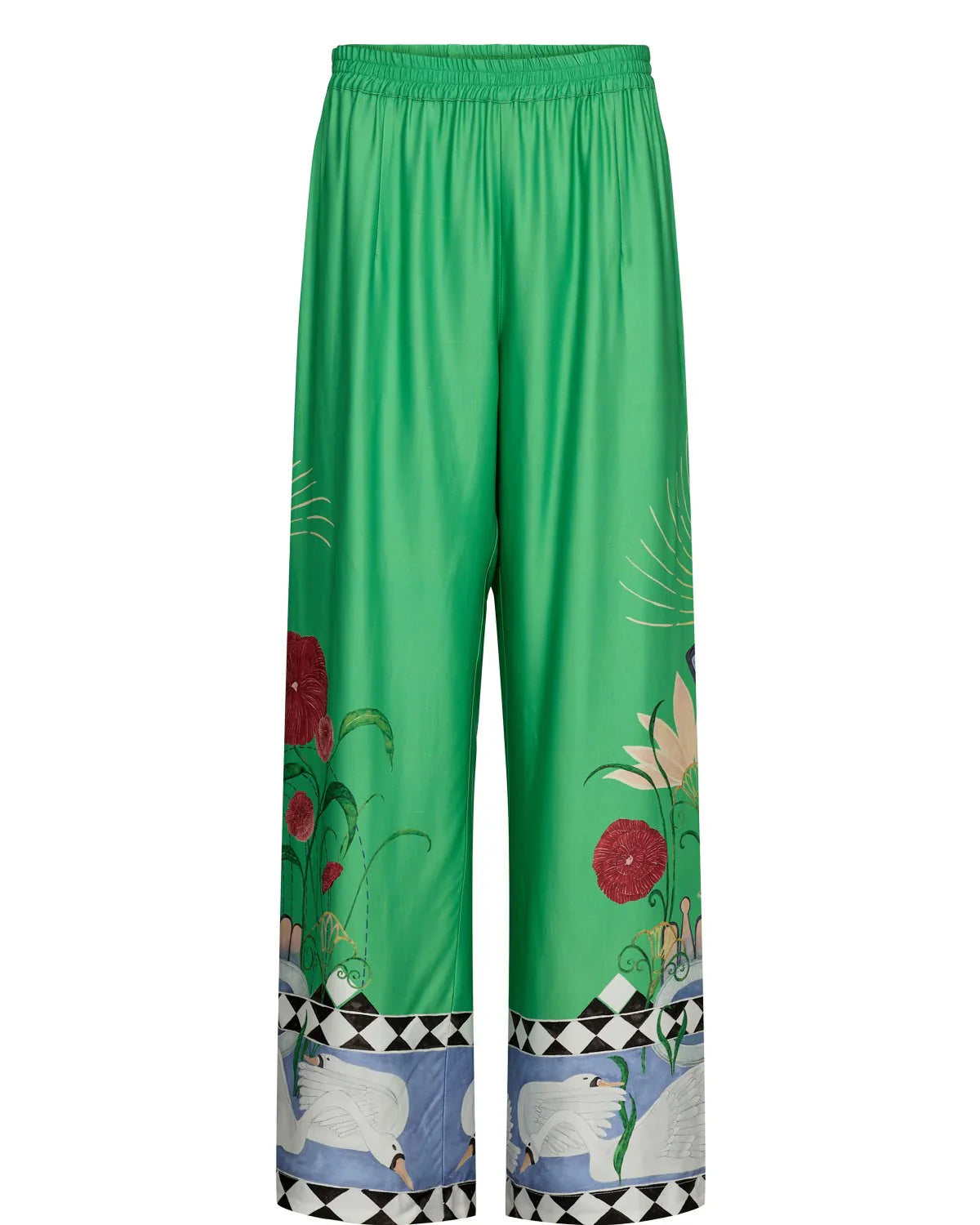NUADELINA PANTS - Vibrant Green Swan Trousers