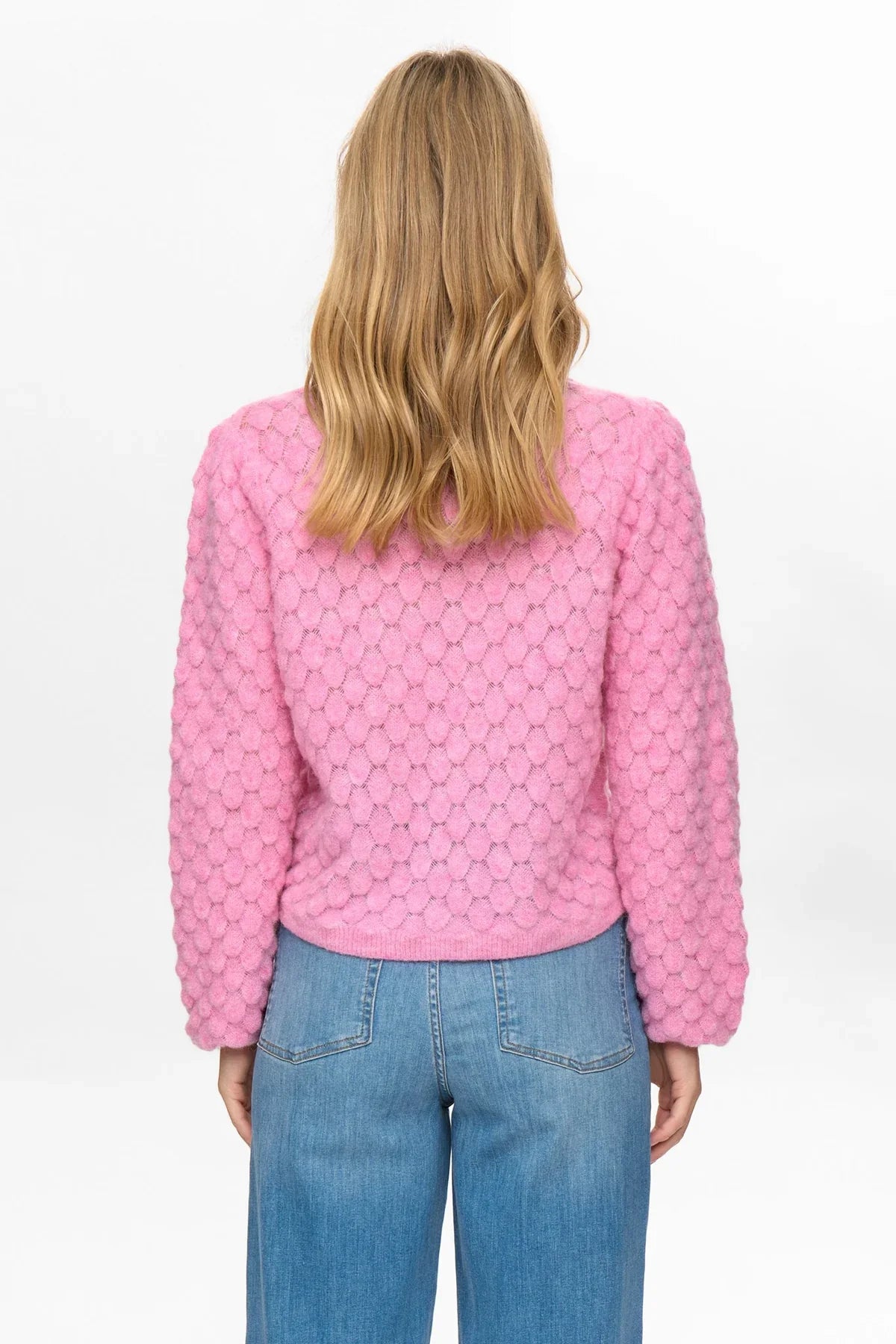 NURIETTE LEAF POINTELLE CARDIGAN - LIilac Sachet