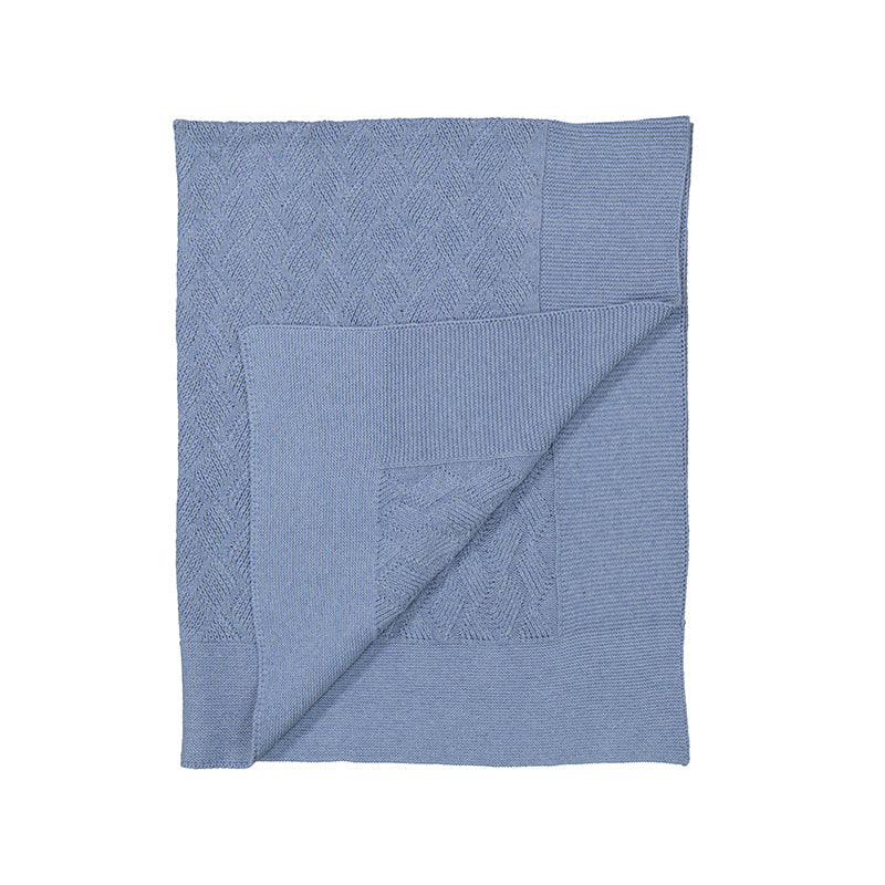 Blue Knit Cotton Blanket by Mayoral