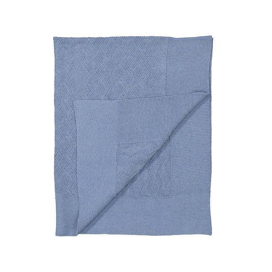 Blue Knit Cotton Blanket by Mayoral