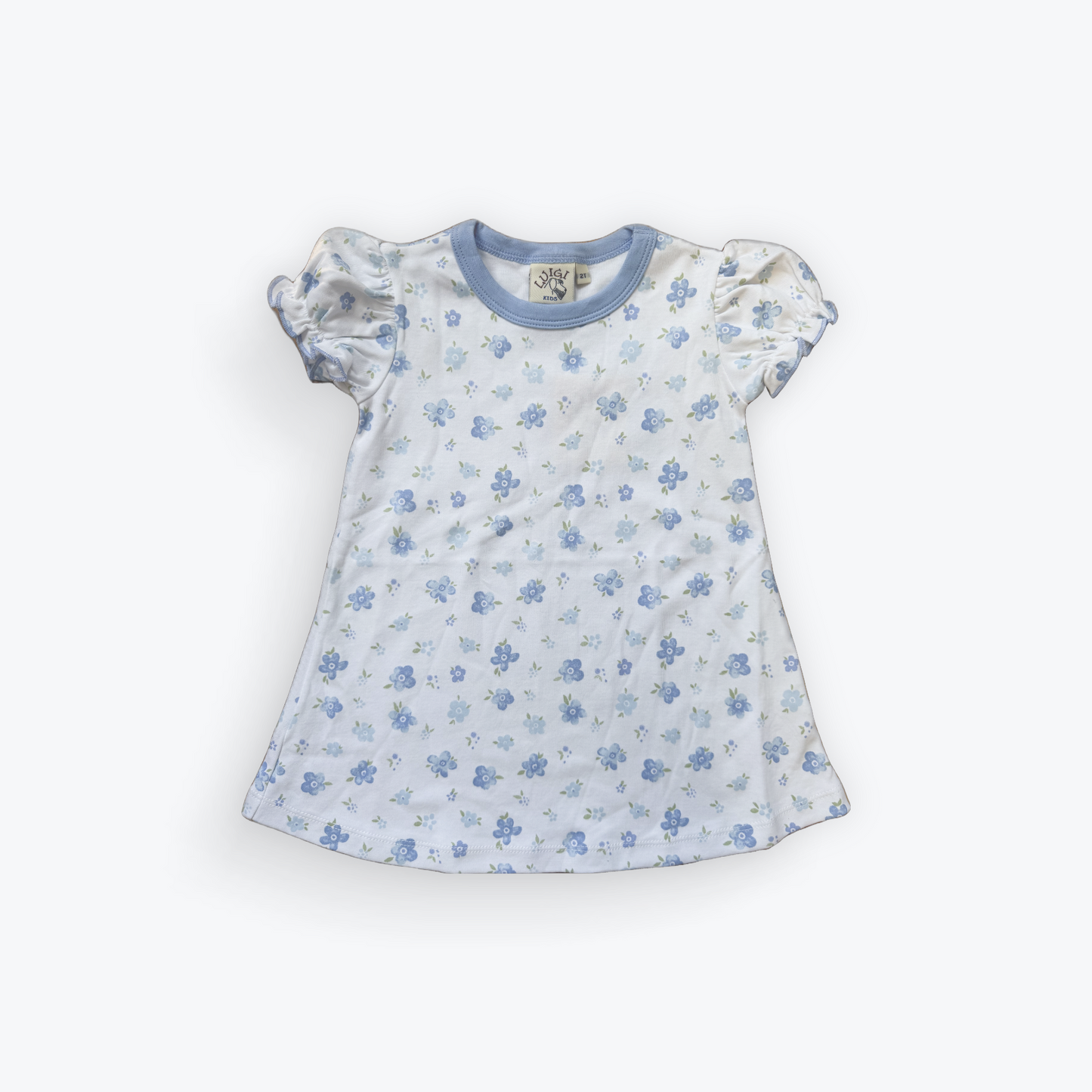 Blue Floral Toddler Dress – Luigi Girls Cotton Summer Dress