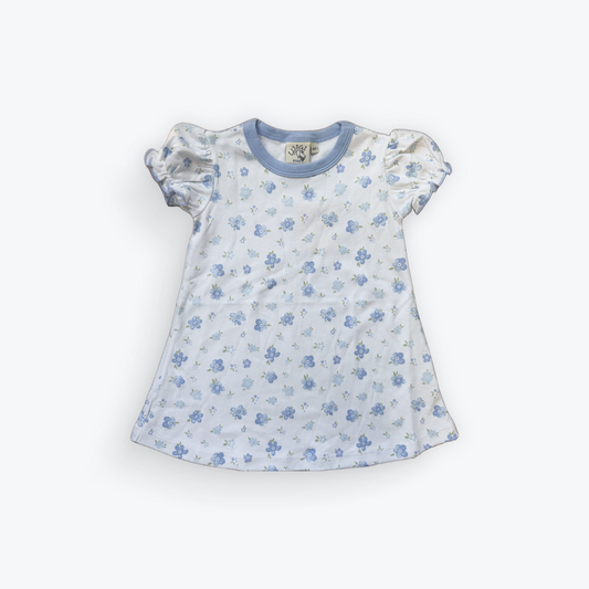 Blue Floral Toddler Dress – Luigi Girls Cotton Summer Dress