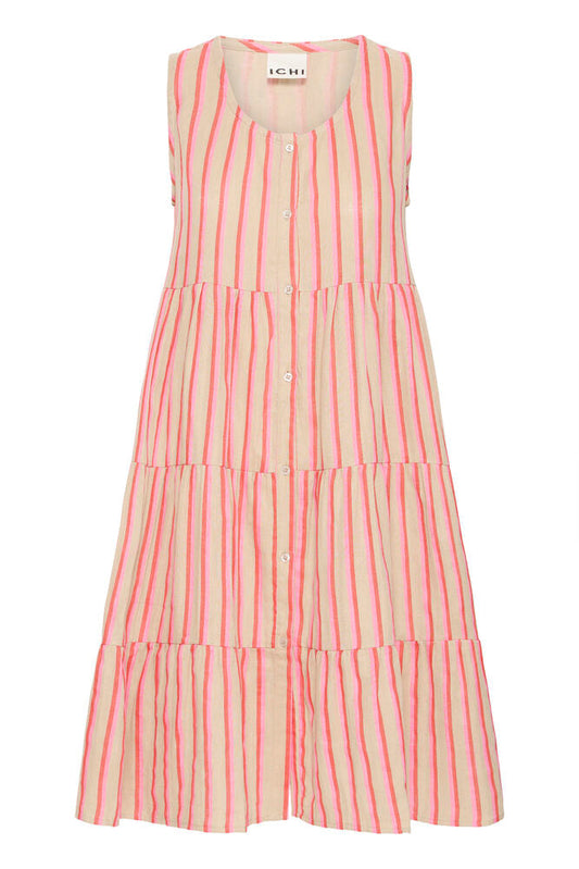 Iafoxa Sleeveless Dress - Azalea Pink Stripe