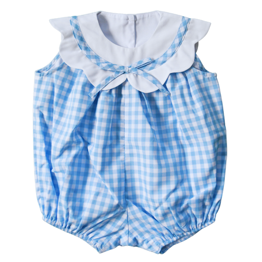 Charlotte Scalloped Bubble, Ballantyne Blue Gingham by Mint Magnolia