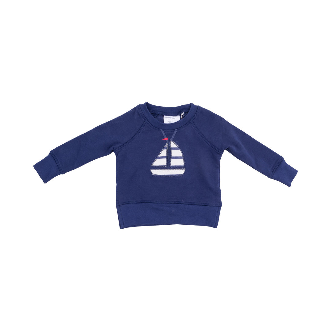 Sailboat French Terry Raglan Sweatshirt
With Applique And Shorts by Angel Dear