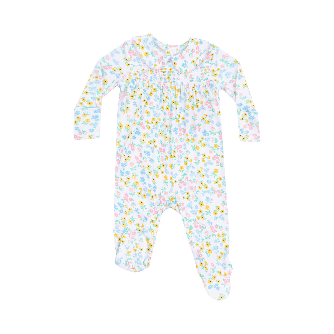 Caroline’s Calico Smocked Peter Pan Footie by Angel Dear
