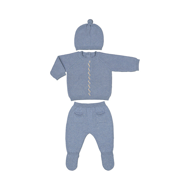 Blue 3pc Knit Layette Set by Mayoral