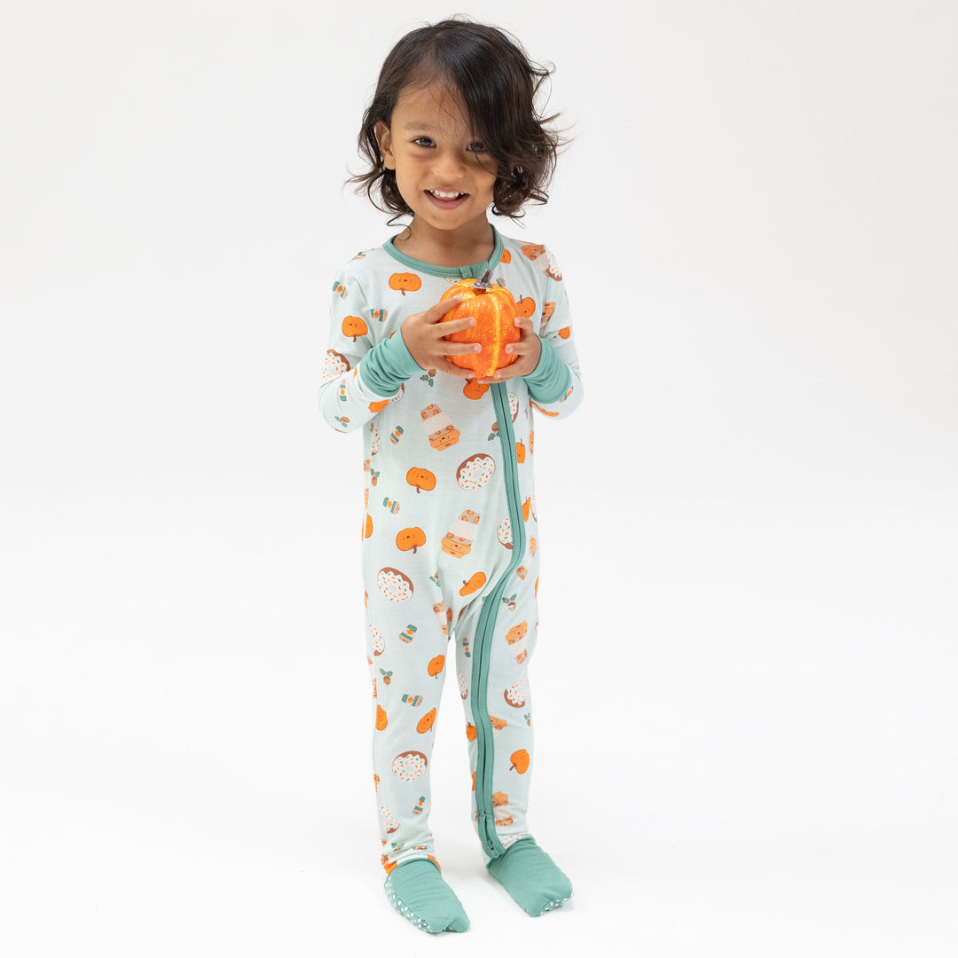 Pumpkin Spice Latte - 2 Way Zipper Romper by Angel Dear
