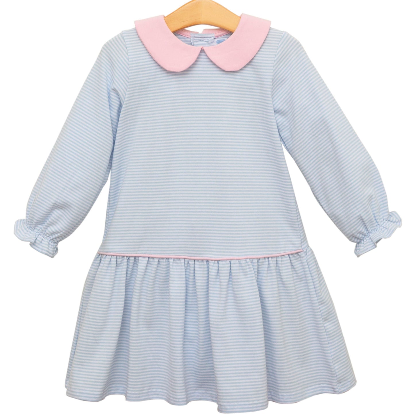 Light Blue Stripe Katherine Dress by Trotter Street Kids