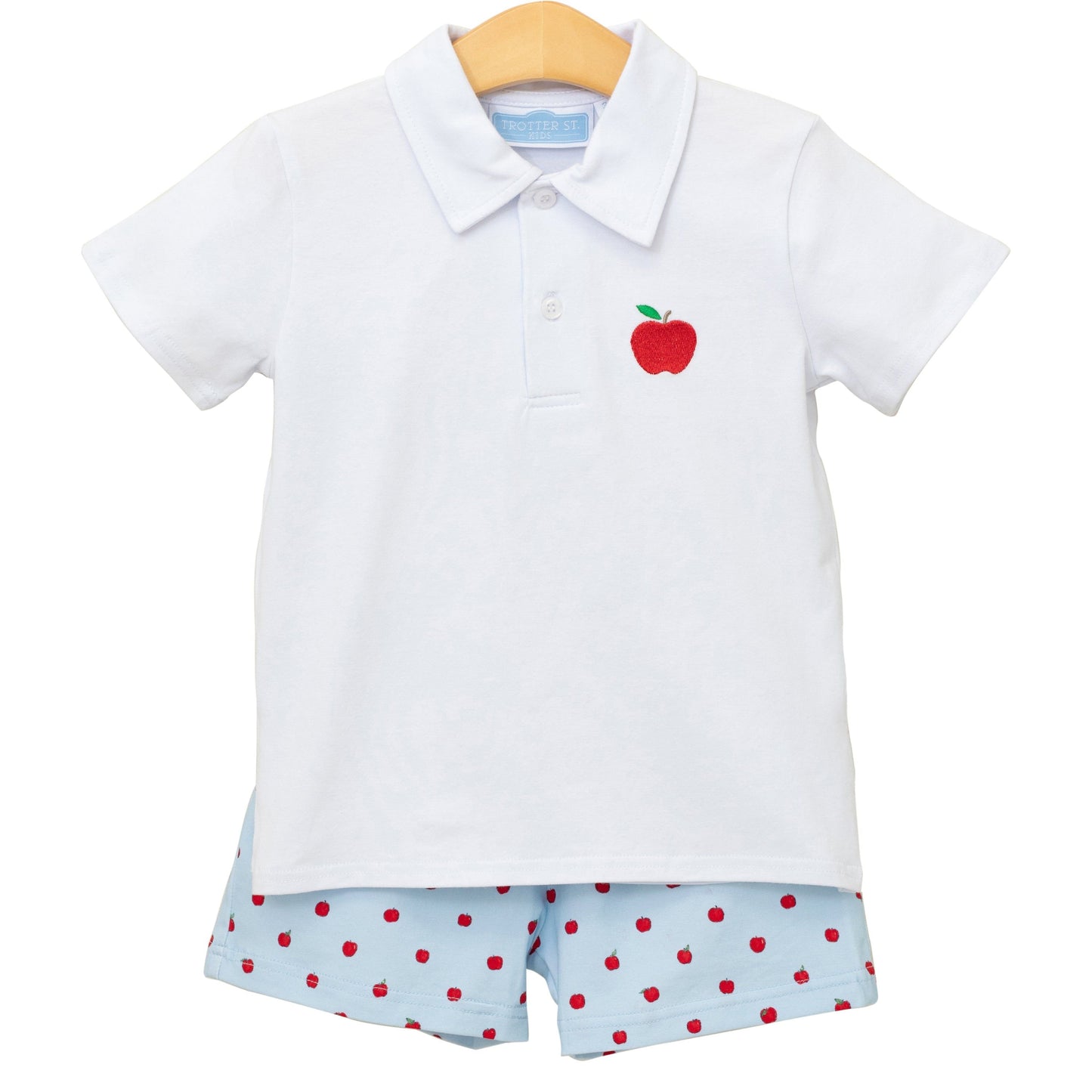 Apple Print Polo Short Set for Boys by Trotter Street Kids