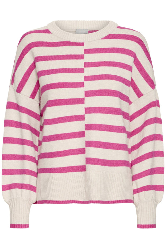 Frbitte Stripe Jumper - Very Berry