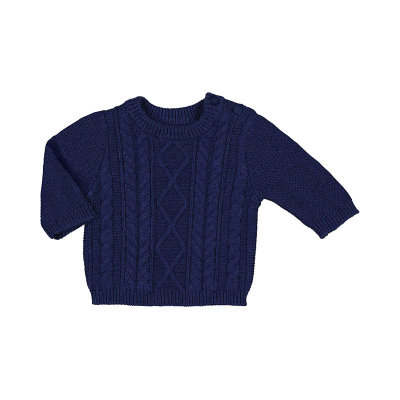 Navy Cable Knit Sweater by Mayoral