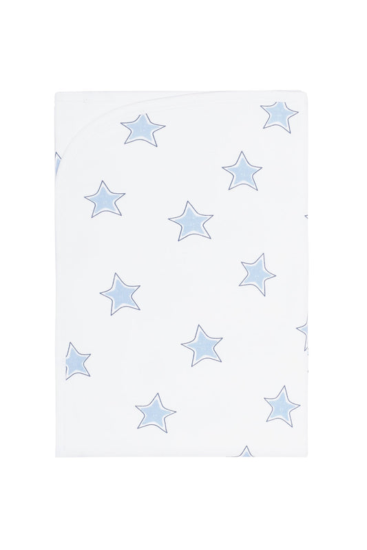 Blue Stars Print Blanket by Nella Pima
