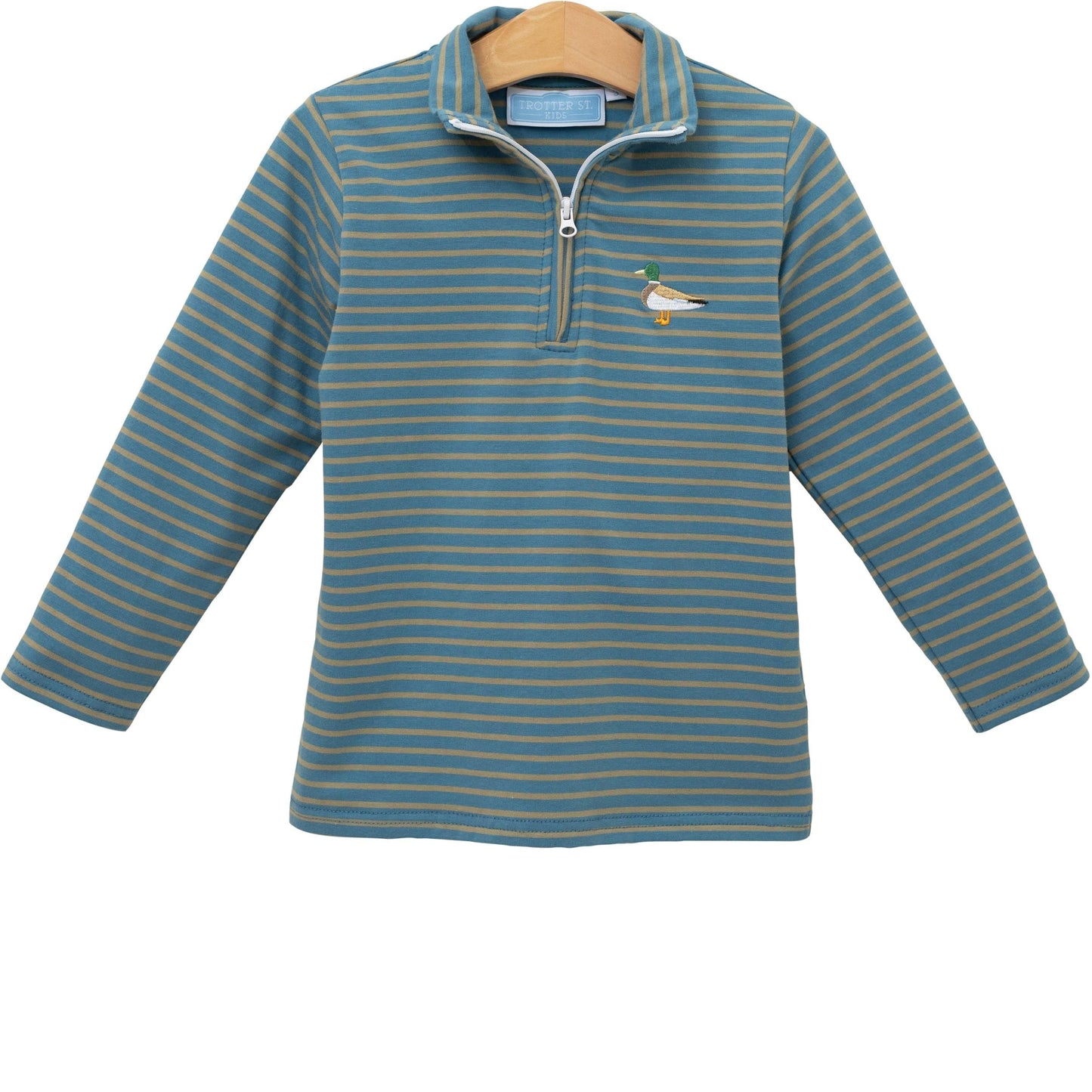 Mallard Embroidery 1/4 Zip Pullover by Trotter Street Kids
