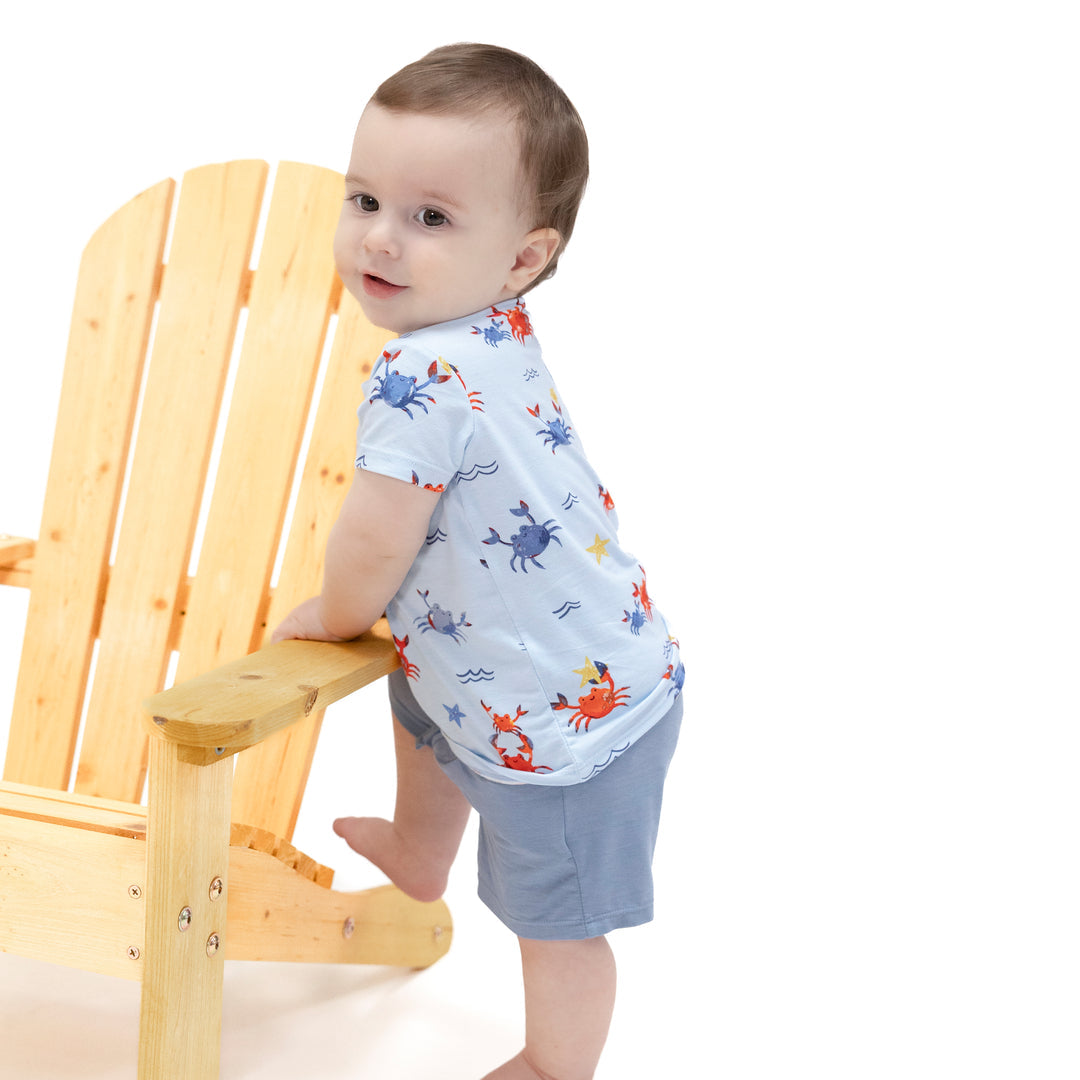 Crayon Crabs Crew Neck Tee And Shorts by Angel Dear