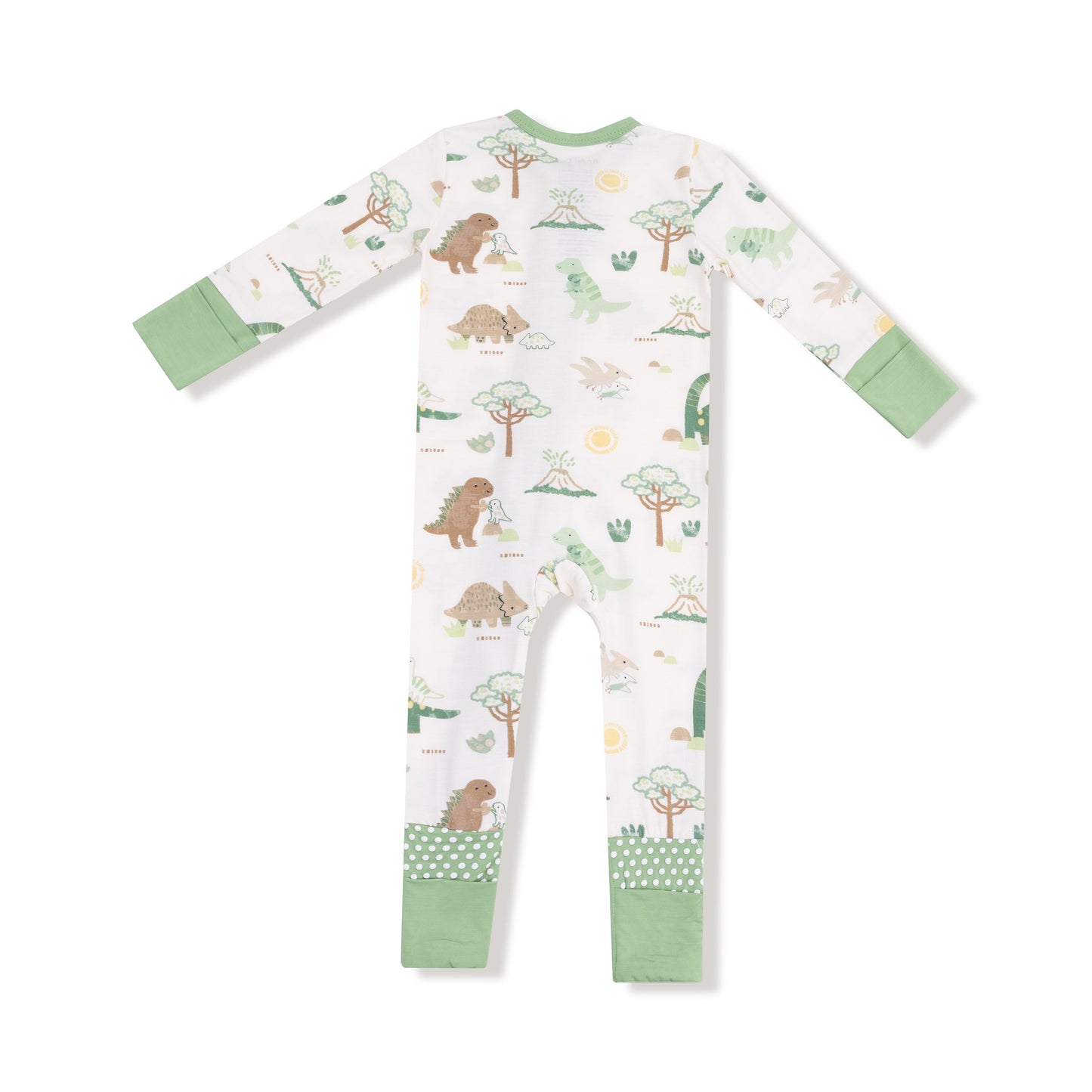 Baby Love Dinos Green 2 Way Zipper Romper by Angel Dear